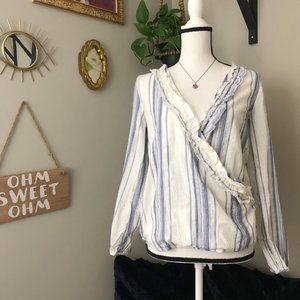 NWT Zara faux wrap long sleeve blouse XS